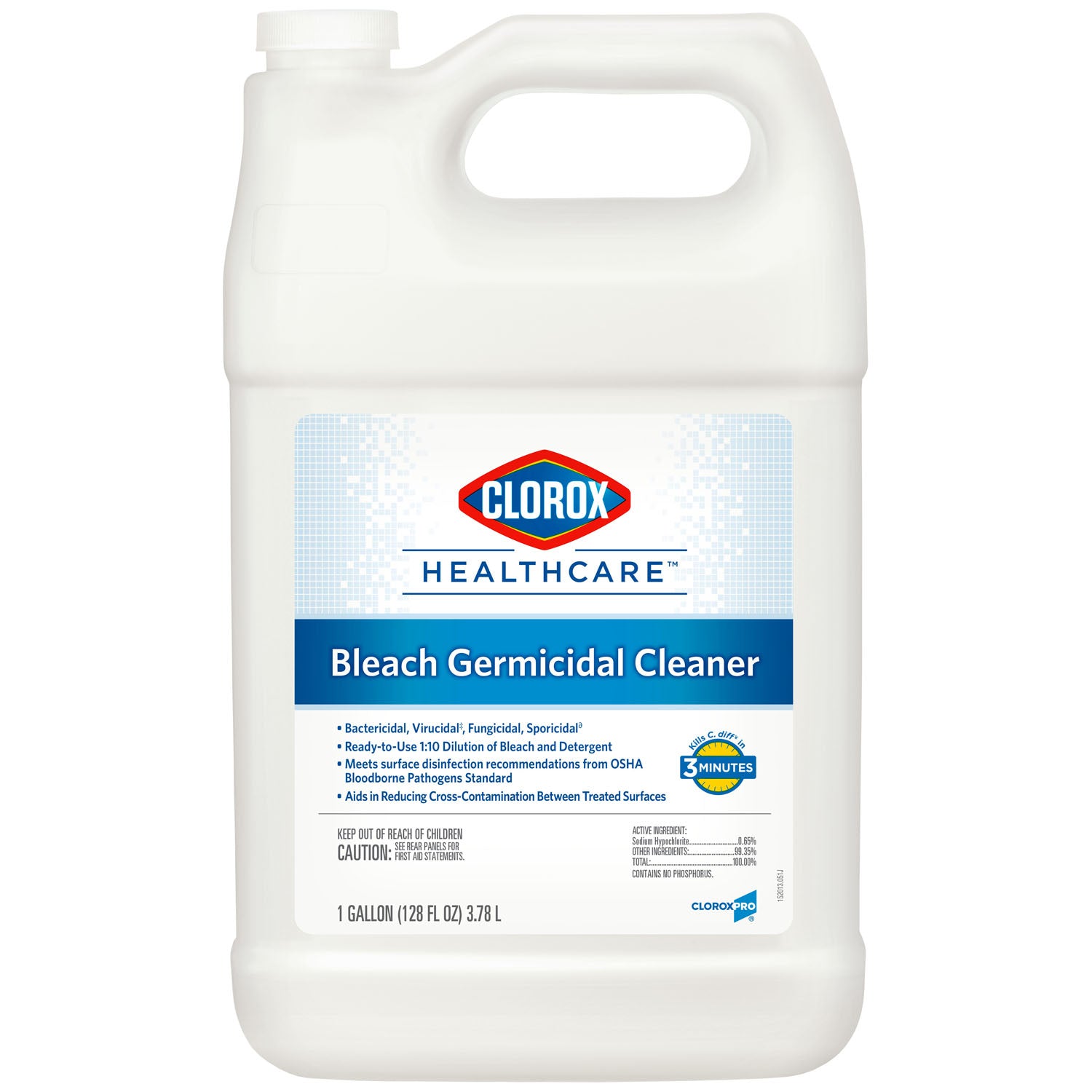 Clorox Healthcare Bleach Germicidal Cleaner Refill, Gallon, 4/cs (39 cs/plt) (Continental US Only)