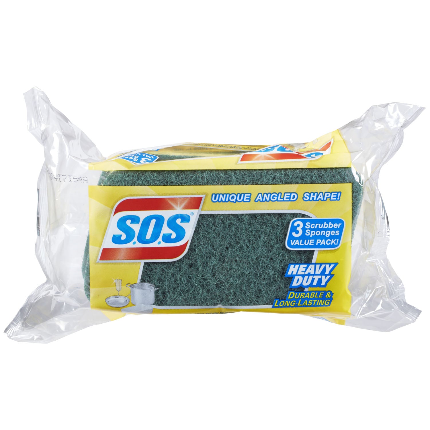 S.O.S Heavy Duty Scrubber Sponge, 3 ct, 8/cs (Continental US Only)