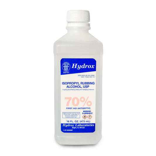 Isopropyl Rubbing Alcohol 70%, USP, 16 oz, 12 btl/cs (176 cs/plt) (US Only) (Item is considered HAZMAT and cannot ship via Air or to AK, GU, HI, MP, PR, VI) 