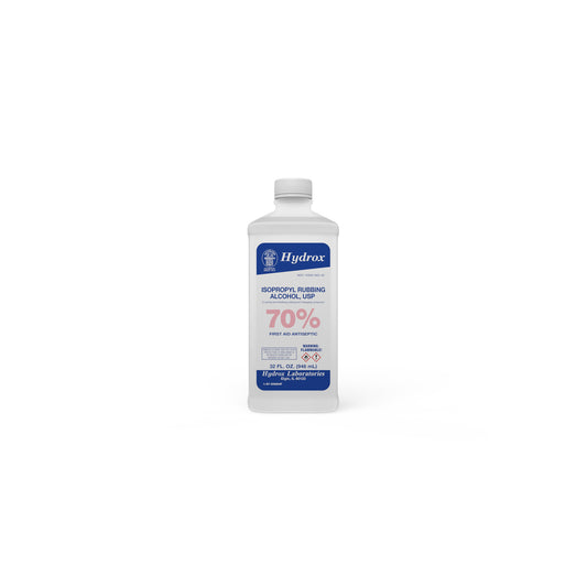 Isopropyl Rubbing Alcohol 70%, USP, 32 oz, 12 btl/cs (70 cs/plt) (US Only) (Item is considered HAZMAT and cannot ship via Air or to AK, GU, HI, MP, PR, VI)