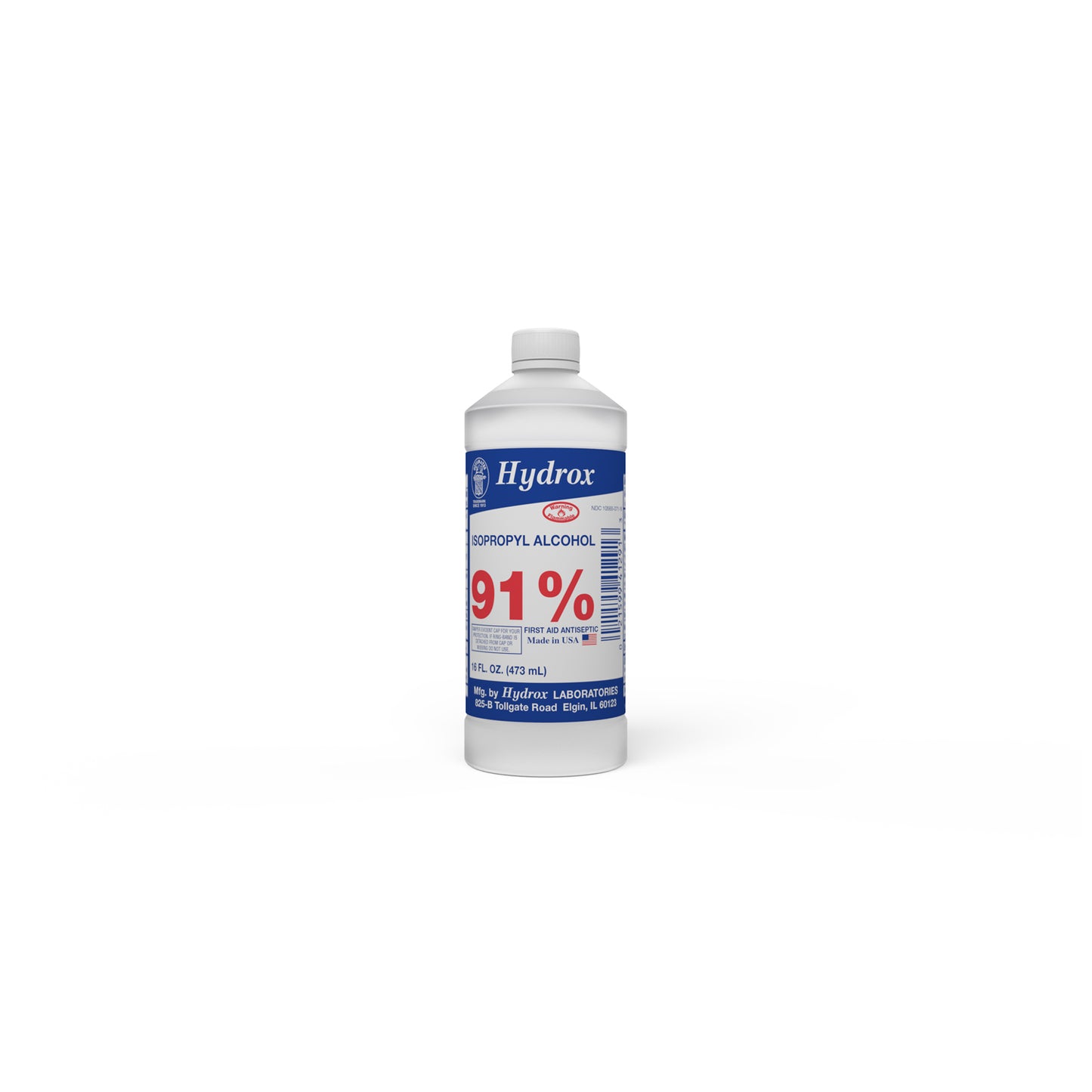 Isopropyl Alcohol 91%, Round Bottle, 16 oz, 12 btl/cs (144 cs/plt) (US Only) (Item is considered HAZMAT and cannot ship via Air or to AK, GU, HI, MP, PR, VI) 
