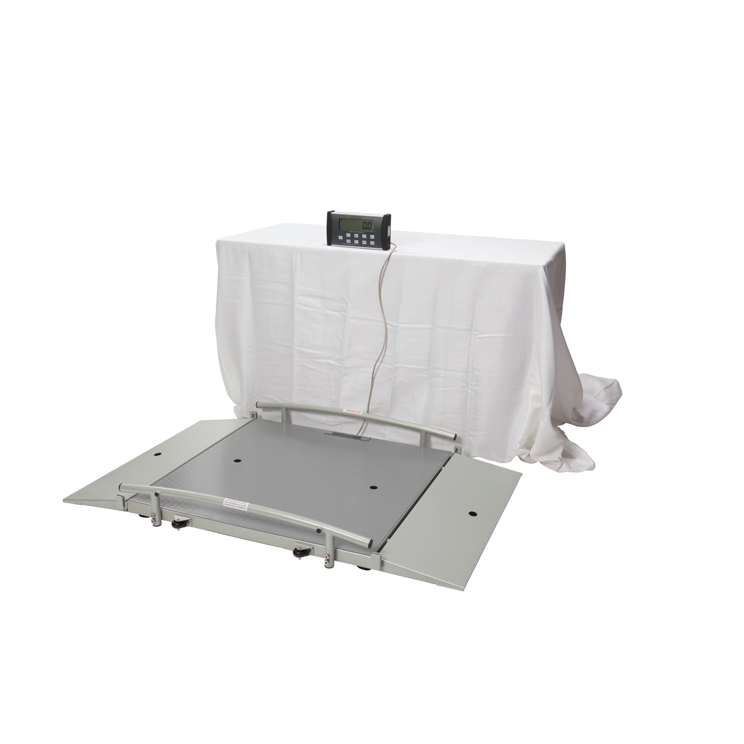 Digital Wheelchair Dual Ramp Scale, X-Large Platform, Capacity: 1000 lb/454 kg, Platform Dimension: 43"W x 42"D x 2_"H , Ramp Size: 12_"W x 42"D, EMR Connectivity Via USB, (2) Wheels, 120V Adapter (included) or (6) AA Batteries (not included), _" LCD Remote Display (DROP SHIP ONLY)