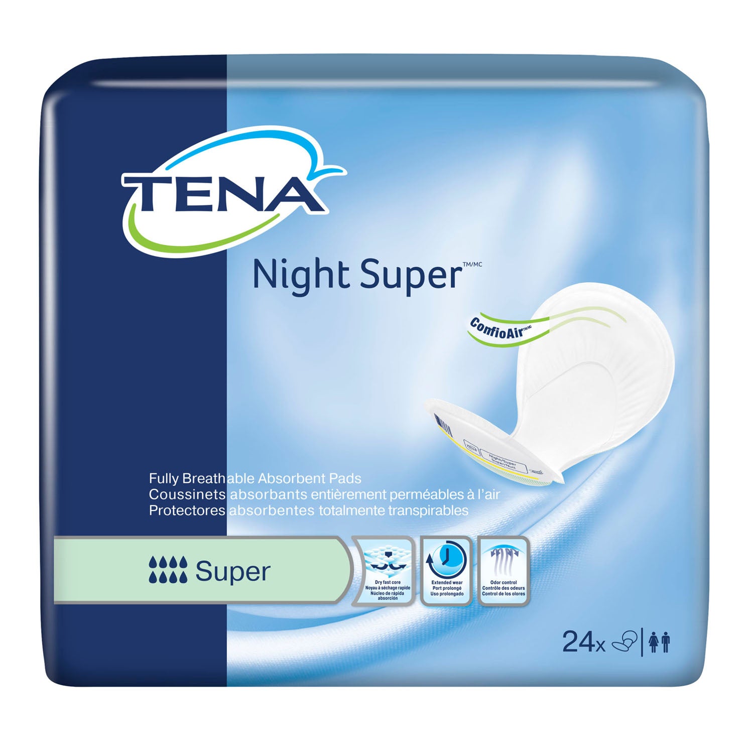 Pads, Night, Super, Green, 24/pk, 2 pk/cs (45 cs/plt) (Continental US Only)