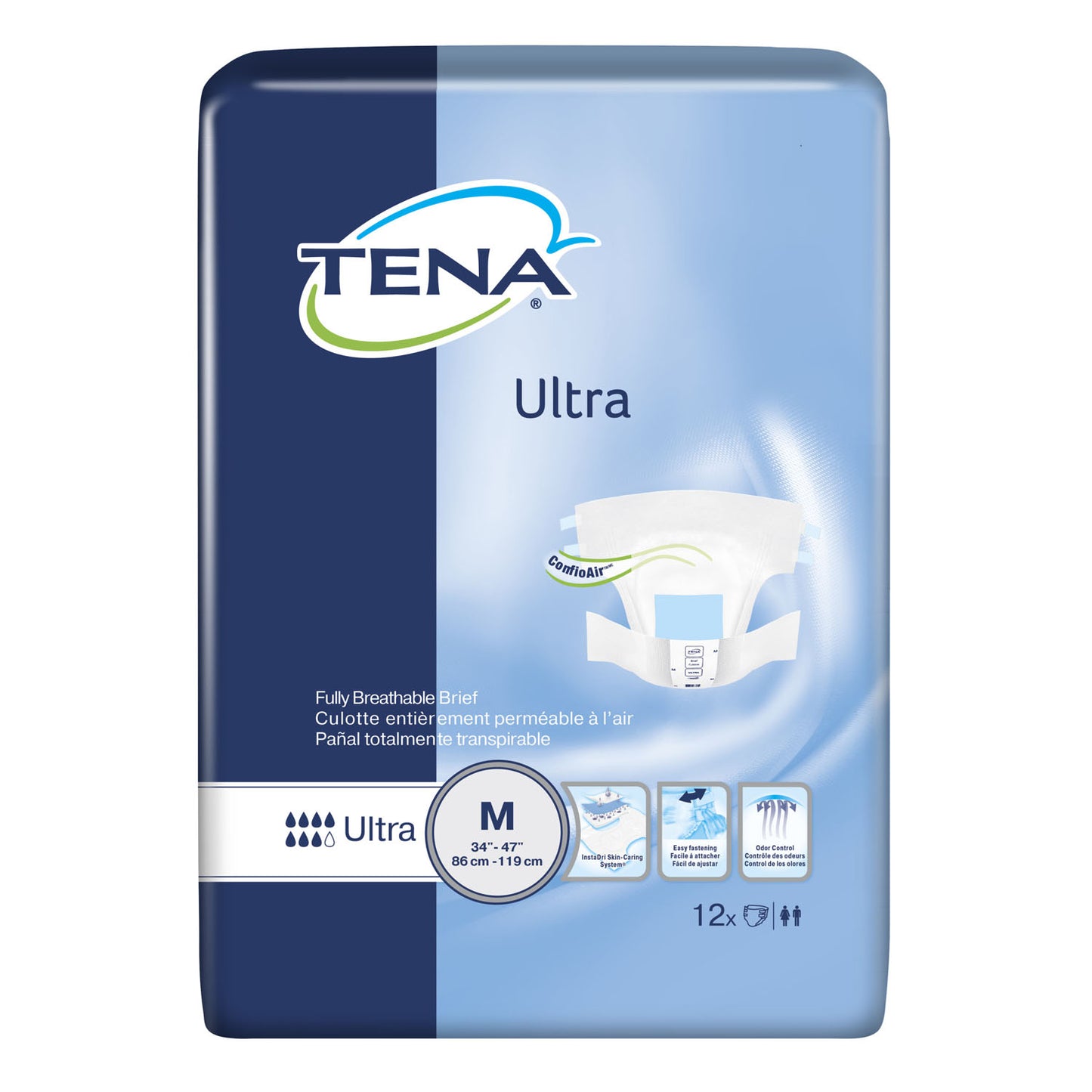 Ultra Briefs, Convenience Pack, Medium, 34" - 47" Hip Size, Gray, 12/pk, 8 pk/cs (Continental US Only)
