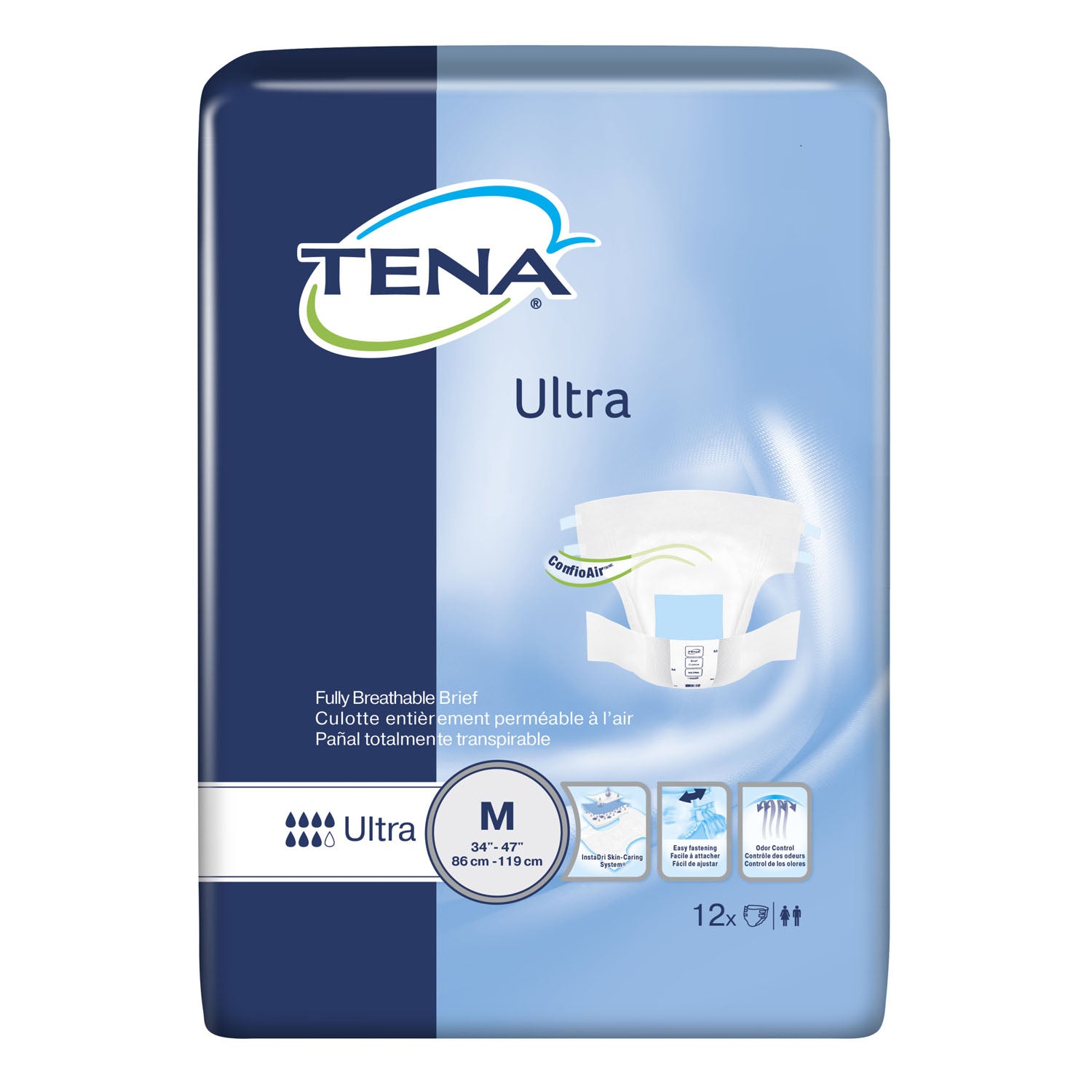 Ultra Briefs, Convenience Pack, Medium, 34" - 47" Hip Size, Gray, 12/pk, 8 pk/cs (Continental US Only)
