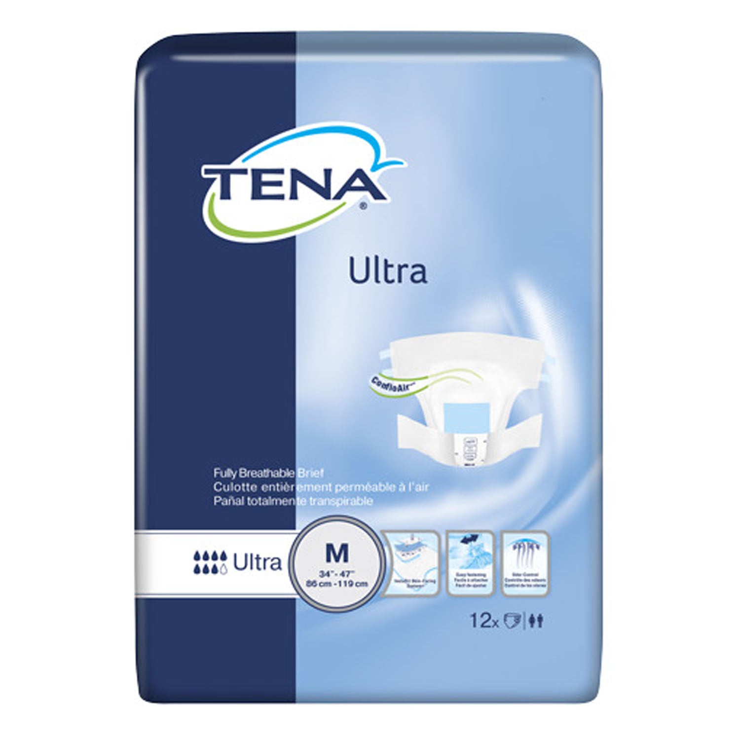 Ultra Briefs, Convenience Pack, Large, 48" - 59" Hip Size, Blue, 12/pk, 6 pk/cs (Continental US Only)