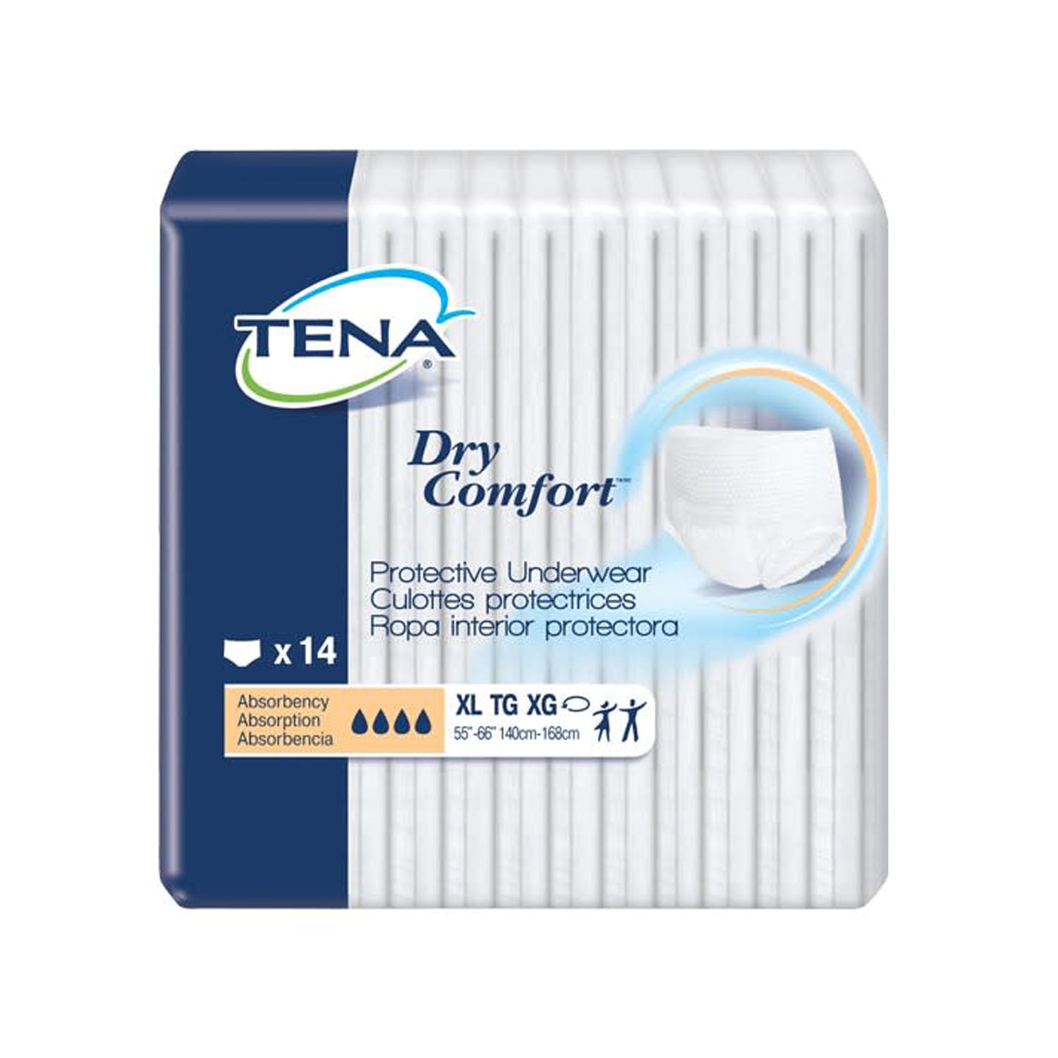 Protective Underwear, Unisex, X-Large, 55" - 66" Hip Size, White, 14/pk, 4 pk/cs (Continental US Only)