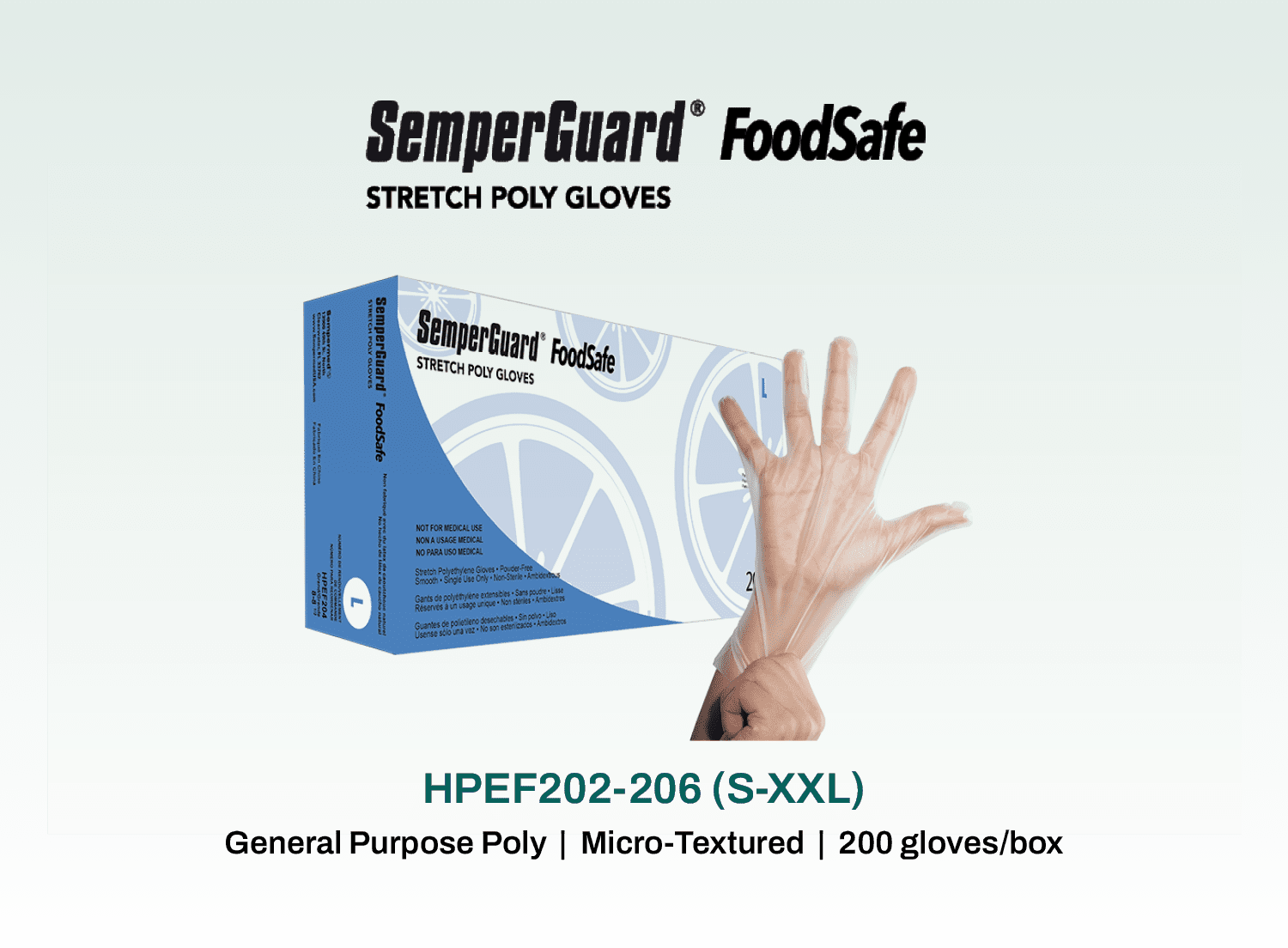 Food Safe Glove, Polyethylene, Powder Free (PF), Small, 200/bx, 10 bx/cs