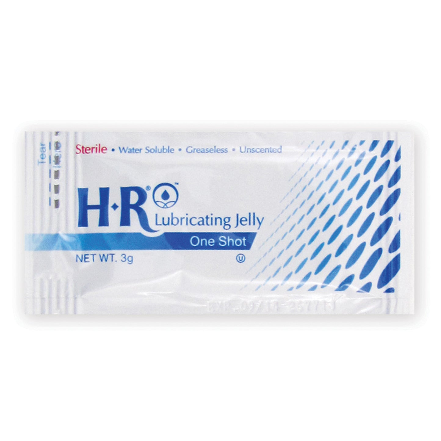 HR Lubricating Jelly, Sterile, 3gm, One Shot, 144 ea/bx (112 cs/plt)