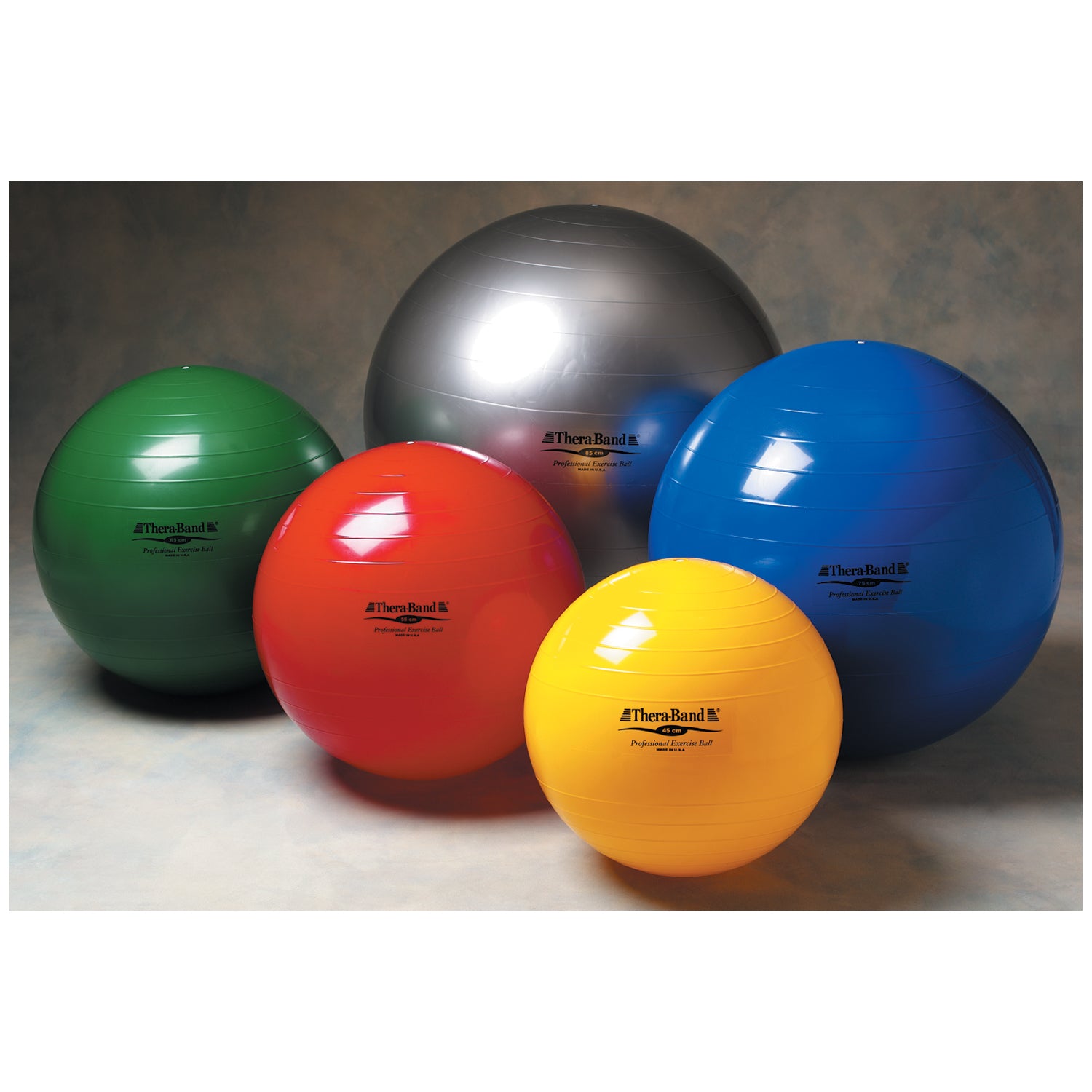 Standard Exercise Ball, 55cm / Red, For Body Height 5'1"-5'6" (155-168cm), Individually Boxed for Retail, Include Full Color Instructional Poster, Thera-Band Silver available in bulk only, 10 ea/cs (020051) (US Only) (Part Number Change COMING SOON)