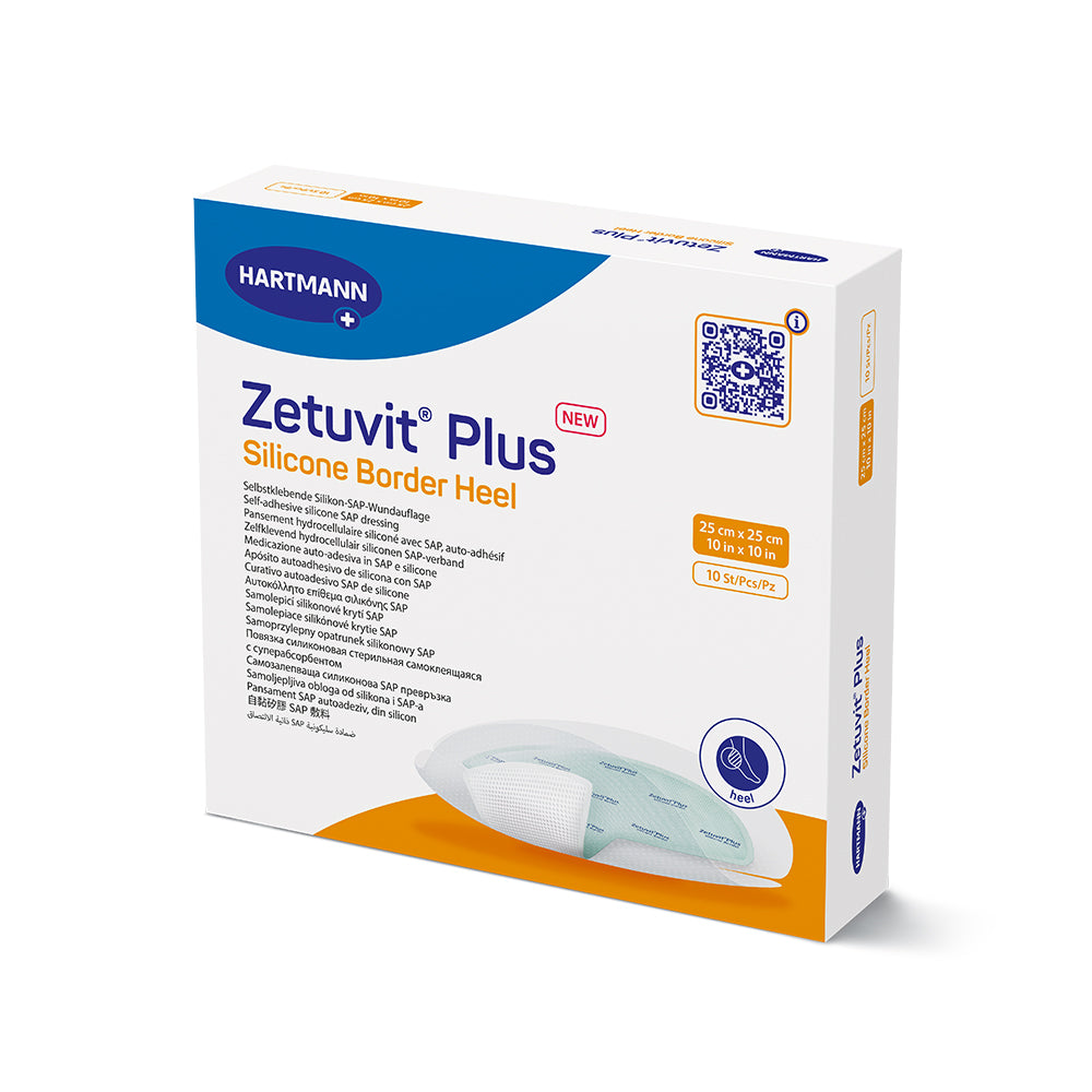 Zetuvit Plus Silicone Border, Heel, 10" x 10" , 10/bx