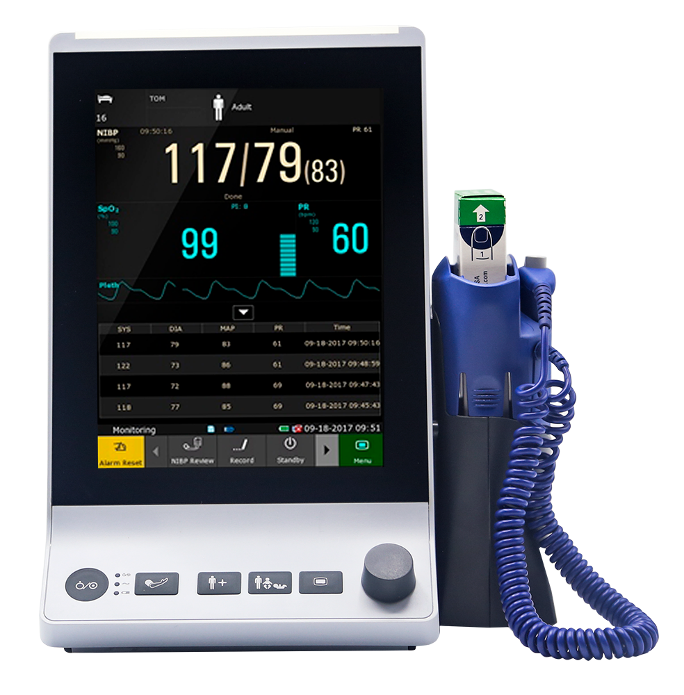 MDPro2500 Vital Signs Monitor with NIBP, and SPO2, 8'' high resolution touch screen with internal WiFi and large internal memory, Working modes include: continuous monitoring/spot checks/round mode, Directly integrates with Point Click Care EMR (DROP SHIP ONLY)