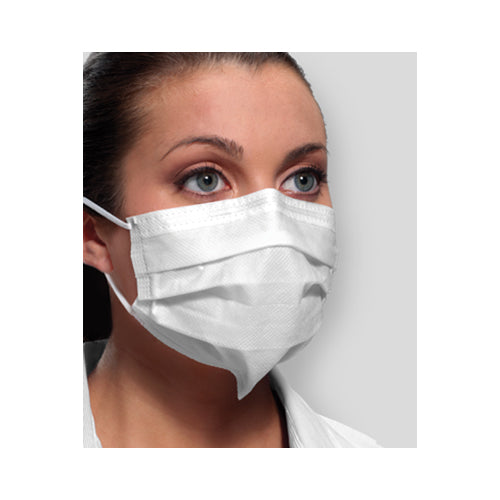ASTM Level 1 Earloop Mask, White w/White hypoallergenic inner cellulose layer, 50/bx, 10 bx/ctn