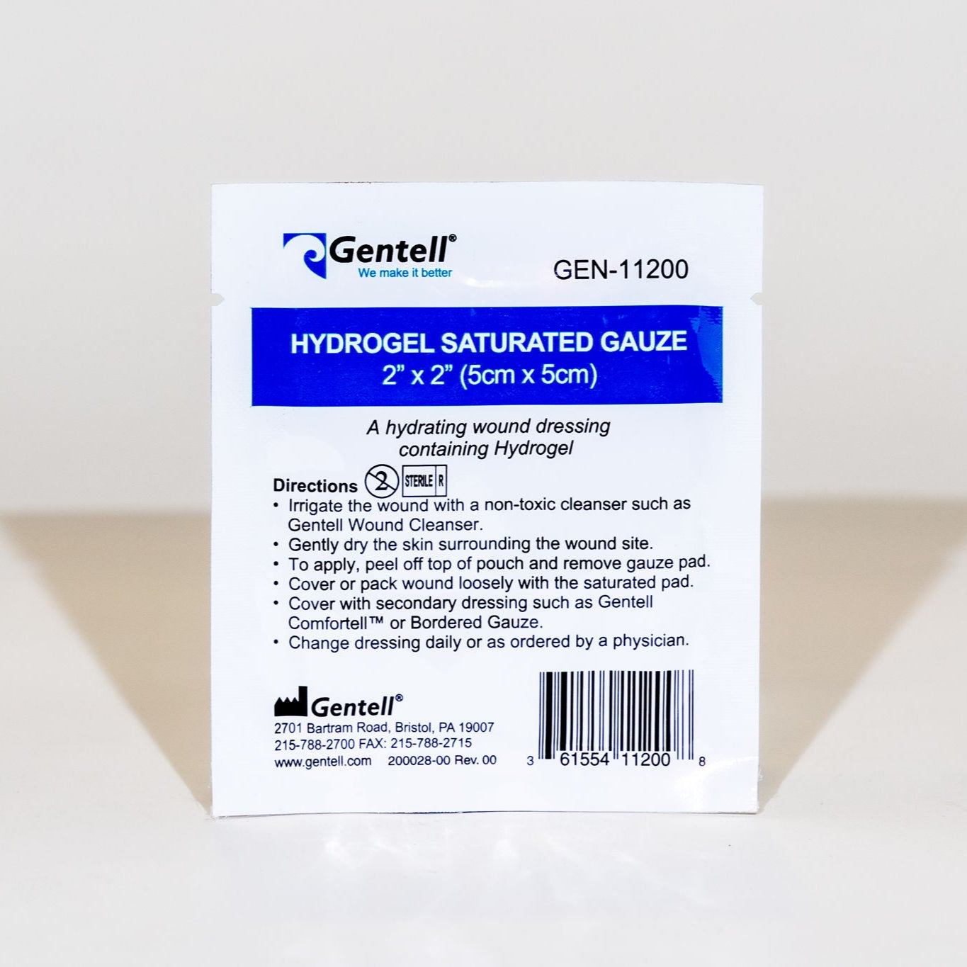 Hydrogel, Saturated Gauze, 2" x 2", 30/cs