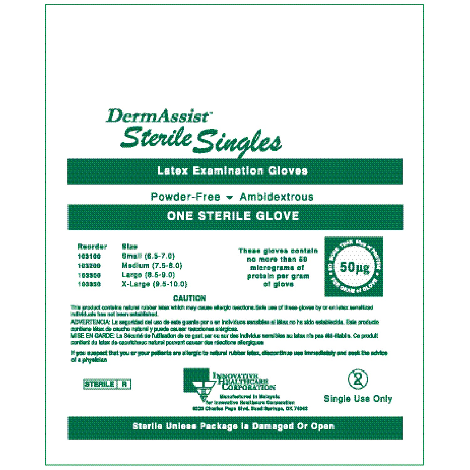Gloves, Exam, Medium (7_ - 8), Latex, Sterile, Powder-Free (PF), Singles, 100/bx, 4 bx/cs