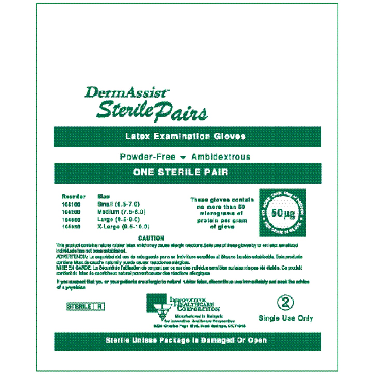 Gloves, Exam, Medium (7_ - 8), Latex, Sterile, Powder-Free (PF), Pairs, 50 pr/bx, 4 bx/cs (60 cs/plt)