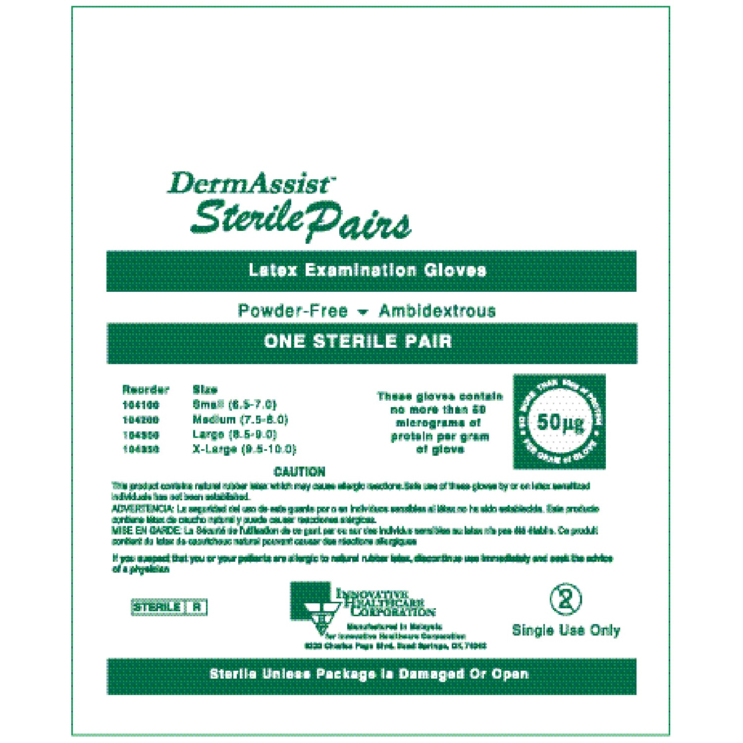 Gloves, Exam, Large (8_ - 9), Latex, Sterile, Powder-Free (PF), Pairs, 50 pr/bx, 4 bx/cs (96 cs/plt)