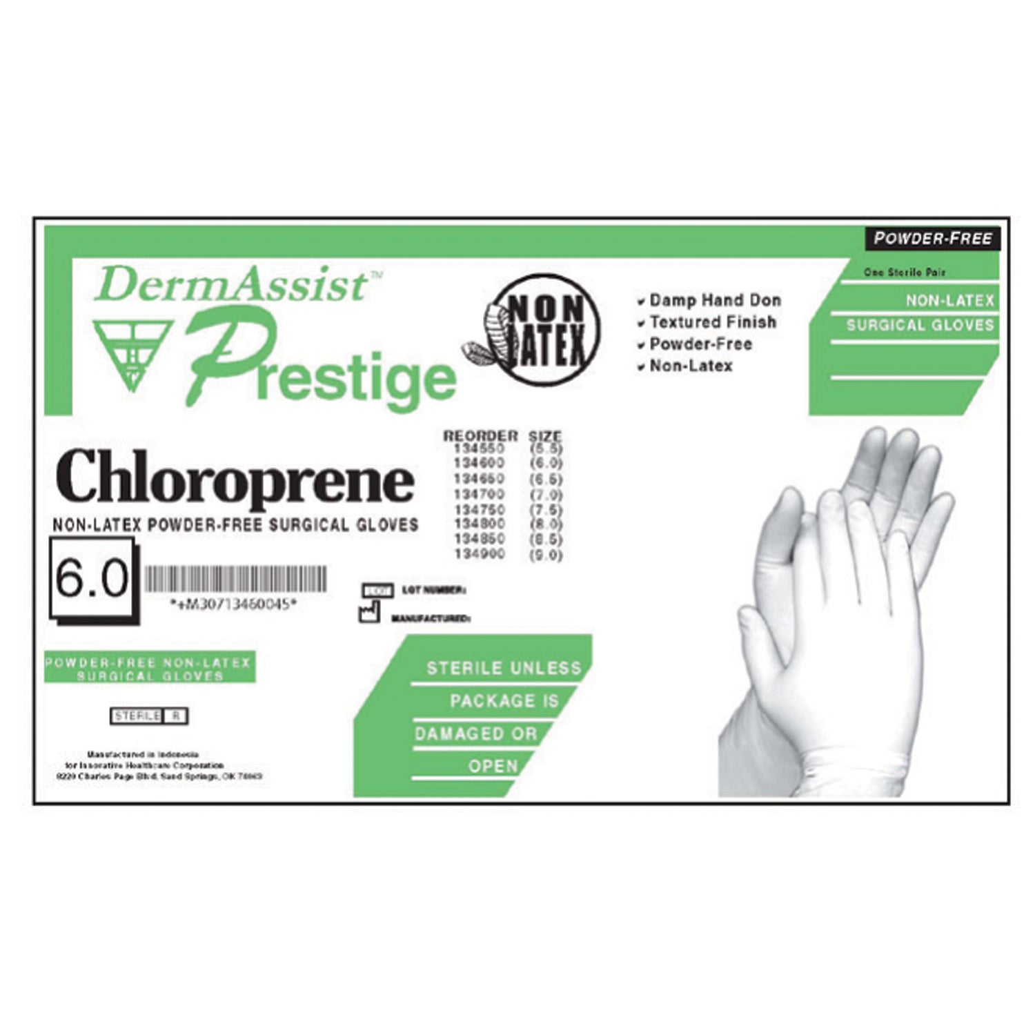 Gloves, Surgical, Size 8, Polychloroprene, Sterile, PF, Textured Finish, 25 pr/bx, 4 bx/cs (60 cs/plt)