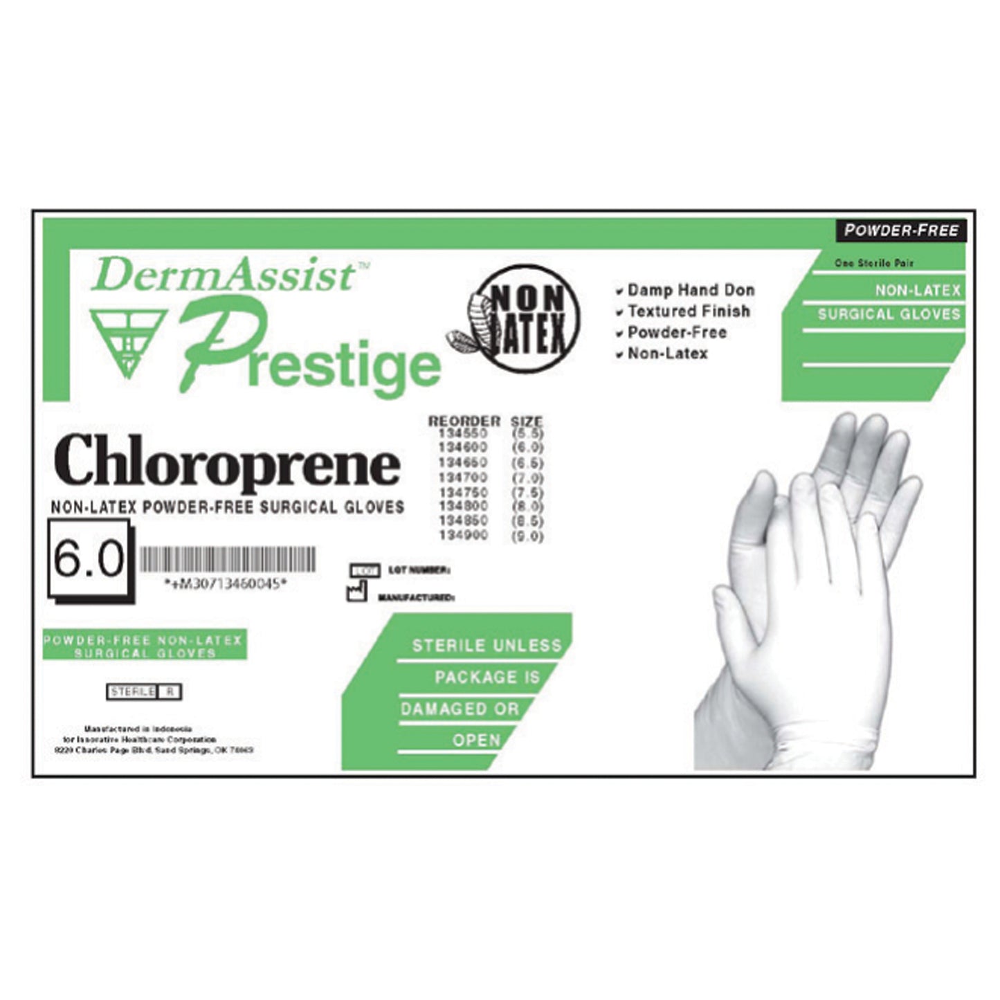 Gloves, Surgical, Size 7_, Polychloroprene, Sterile, PF, Textured Finish, 25 pr/bx, 4 bx/cs (60 cs/plt)