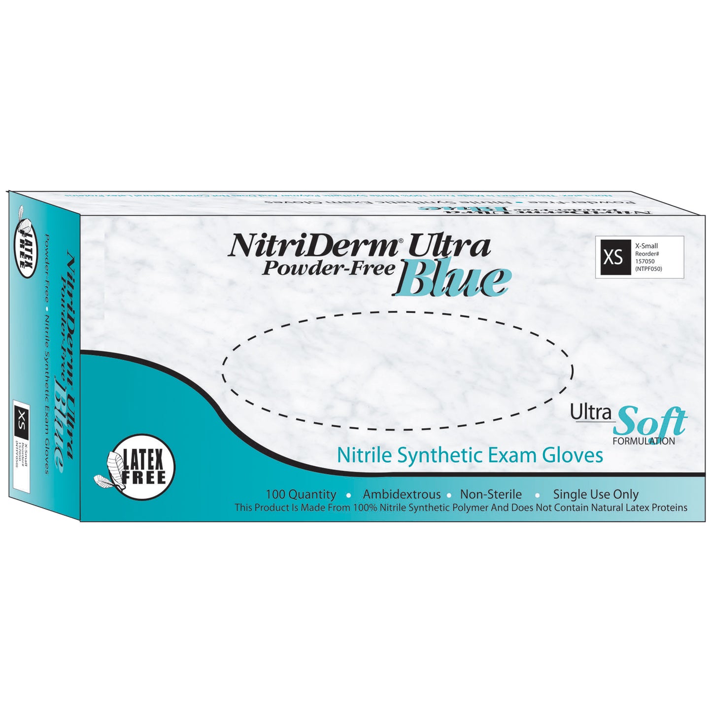 Gloves, Exam, Medium, Nitrile, Chemo Tested, Non-Sterile, PF, Textured, Blue, 100/bx, 10 bx/cs (80 cs/plt)