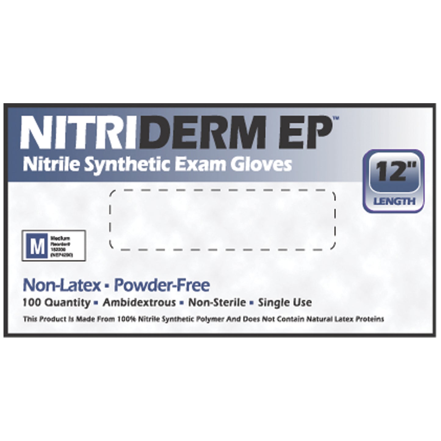 Gloves, Exam, Nitrile, Medium, Chemo, Extended Cuff, Blue, Non-Sterile, Powder-Free (PF), Textured, 5.5 mil, 100/bx, 10 bx/cs (70 cs/plt)