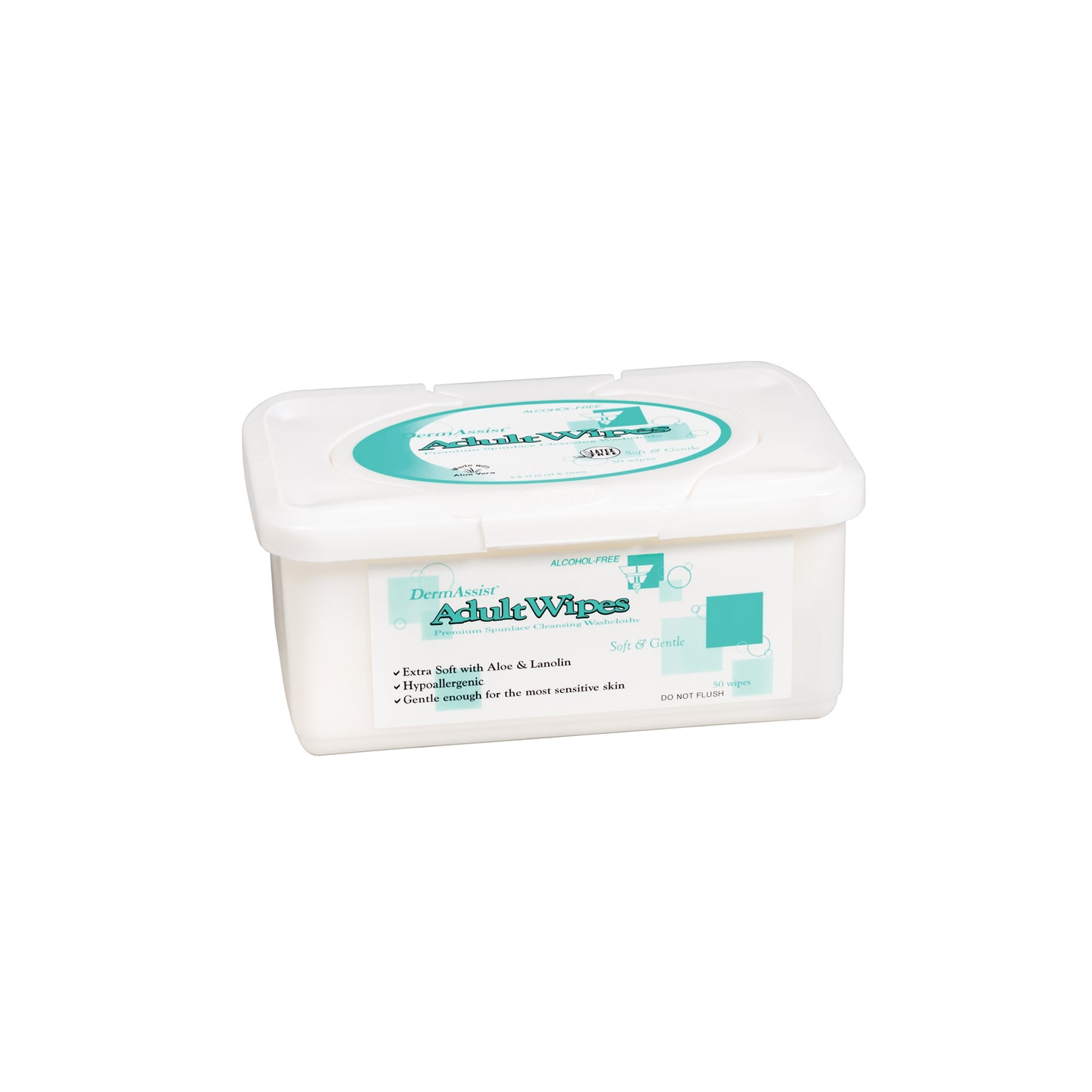 Wipes, Incontinence, Adult, Spunlace, 9" x 13", 50 wipes/tub, 12 tub/cs