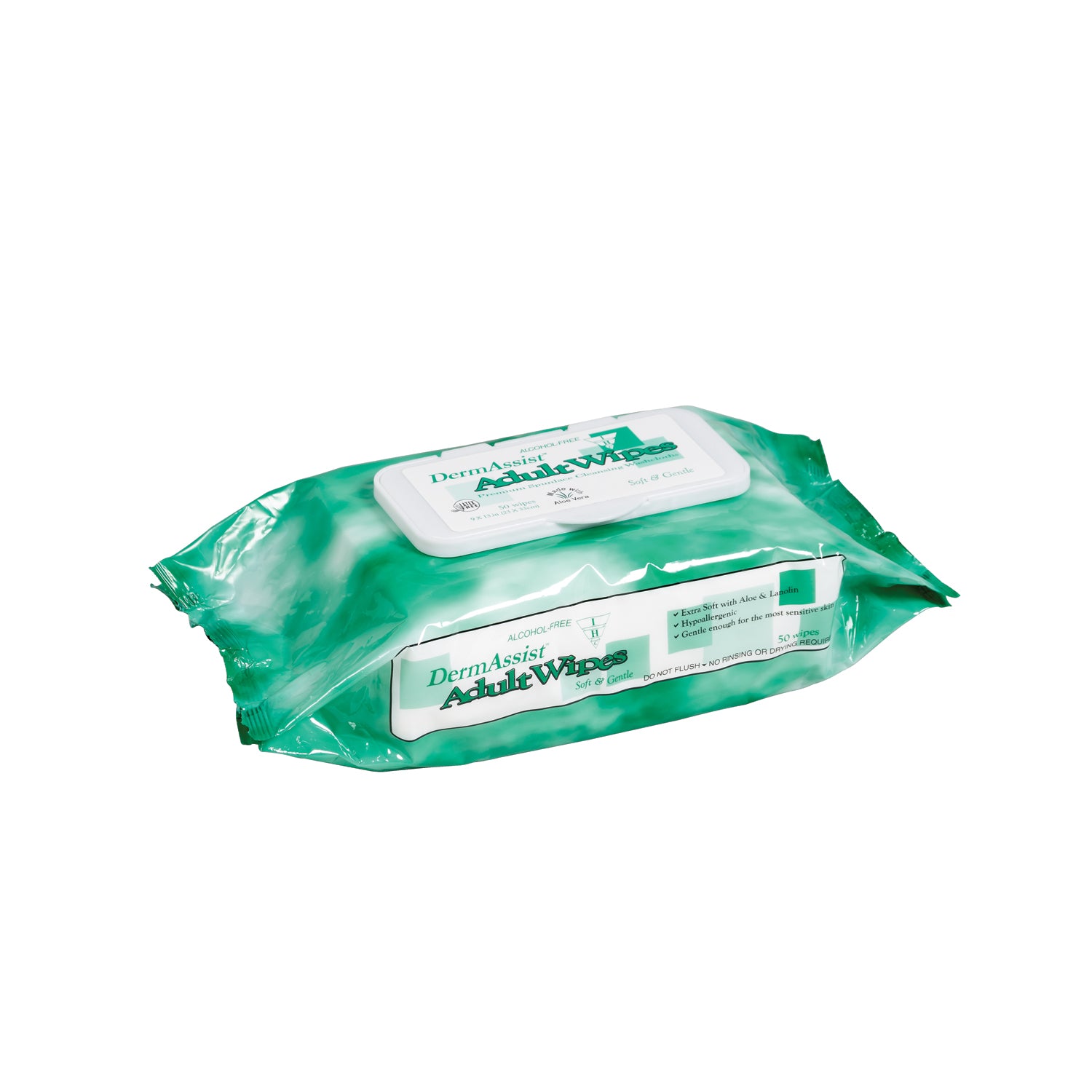 Wipes, Incontinence, Adult, Spunlace, Softpack, 9" x 13", 50 wipes/pk, 12 pk/cs (78 cs/plt)