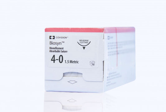 Suture, Premium Reverse Cutting, Size 4-0, Undyed, 18", Needle P-12, 3/8 Circle, 1 dz/bx (Continental US Only)