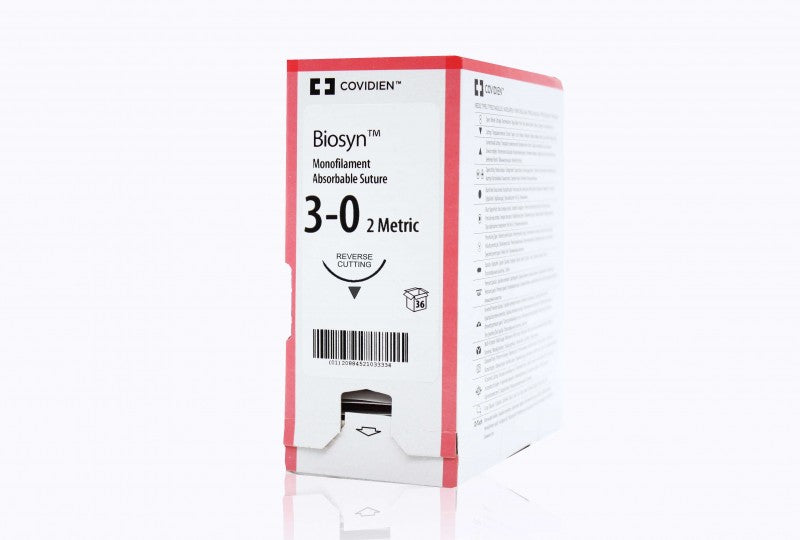 Suture, Reverse Cutting, Size 3-0, Undyed, 30", Needle C-13, 3/8 Circle, 3 dz/bx (Continental US Only)
