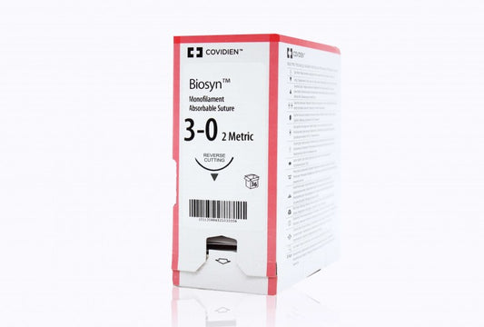 Suture, Reverse Cutting, Size 3-0, Undyed, 30", Needle C-13, 3/8 Circle, 3 dz/bx (Continental US Only)