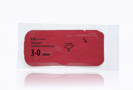 Suture, Premium Reverse Cutting, Size 3-0, Undyed, 30", Needle P-12, 3/8 Circle, 1 dz/bx (Continental US Only)