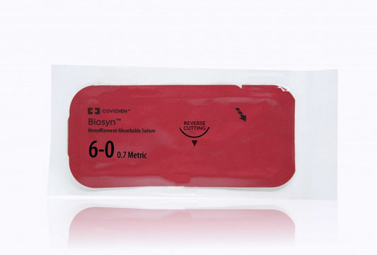 Suture, Premium Reverse Cutting, Size 6-0, Undyed, 18", Needle P-10, 3/8 Circle, 1 dz/bx (Continental US Only)