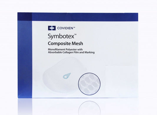 Mesh Patch, Skirted Monofilament Polyester w/ Absorbable Collagen Film and Marking, 20cm x 15cm, Rectangle, 1/ea (Continental US Only)