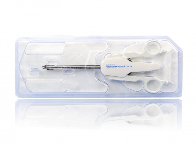Premium Surgiclip II Applier, 11.5", Single Use Automatic Clip Appliers with Super Interlock 30 Medium Titanium Clips, 6/cs