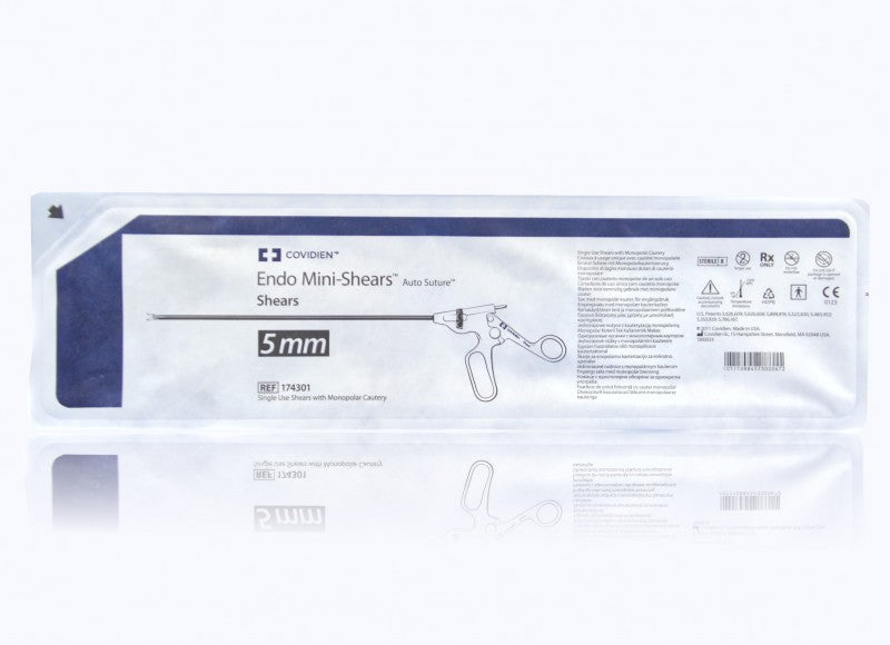ENDO Mini-Shears, 5mm Diameter Insulated Shaft, 31cm Length, Single Use, 6/bx (Continental US Only)