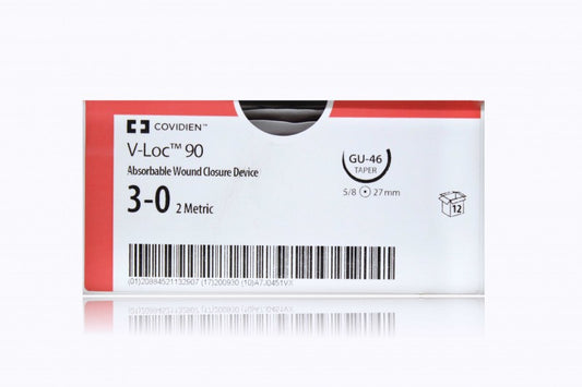 V-Loc 90 Suture, Taper Point, Size 3-0, 9", Violet, Needle GU-46, 1 dz/bx (Continental US Only)