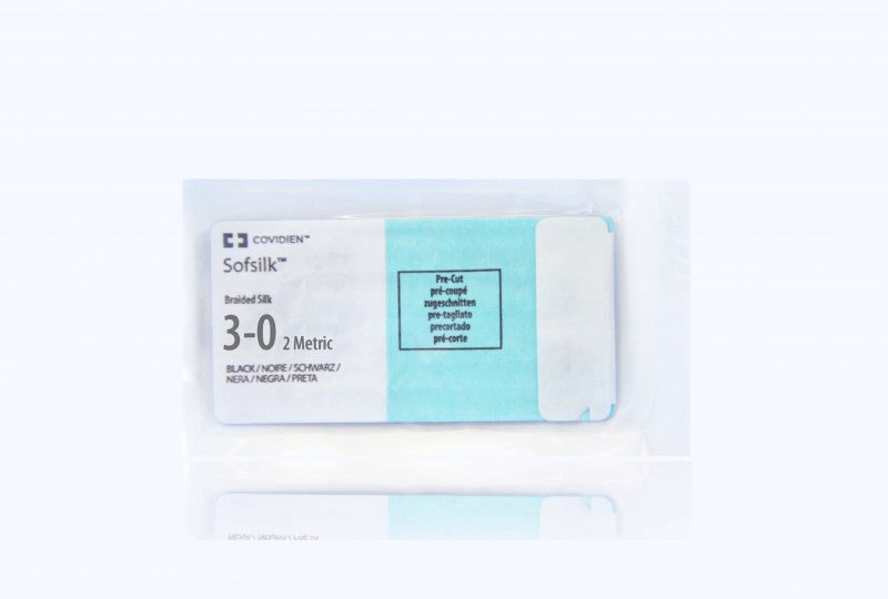 Suture, Pre-Cut, Size 3-0, Black, 12x18", No Needle, 2 dz/bx (Continental US Only)