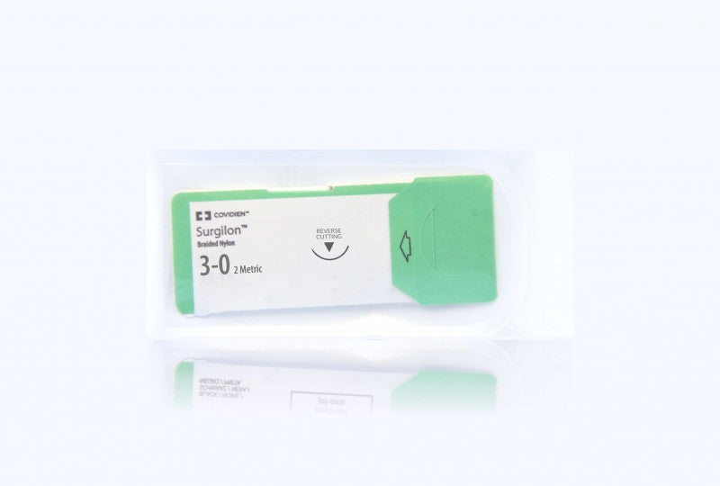 Suture, Premium Reverse Cutting, Size 3-0, White, 18", Needle P-12, 3/8 Circle, 1 dz/bx (Continental US Only)