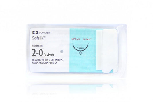 Suture, Taper Point, Size 2-0, Black, 5x18", Needle V-20, _ Circle, 2 dz/bx (Continental US Only)