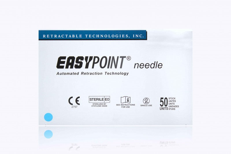 Safety Retractable Needle, 25G x 5/8", fits up to 10ml, 50/bx, 8 bx/cs (48 cs/plt)