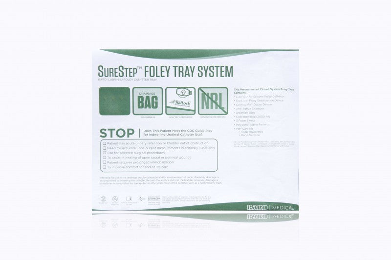 SureStep Tray, LUBRI-SIL, Drainage Bag, Statlock Stabilization Device, 14FR, 10/cs (US Only)