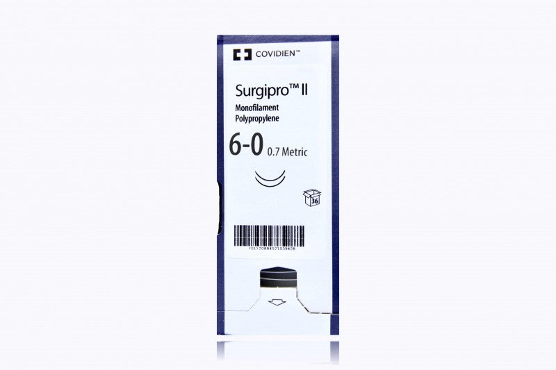 Suture, Taper Point, Size 6-0, Blue, 18", Needle CV-11, 3/8 Circle, Surgalloy Needle, OptiVis Surface Darkened Needle, 3 dz/bx (Continental US Only)