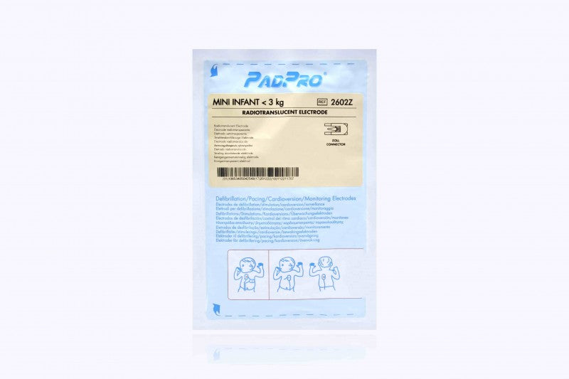 Electrode, Mini Pediatric, Radiotranslucent Pads, 2.5" x 2.125", 24" Leadwire, 1 pair/pouch, 10 pouches/cs