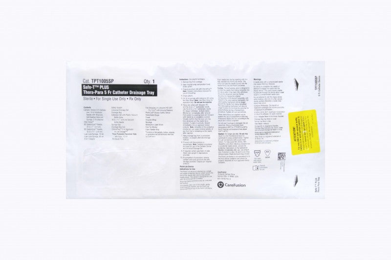 Safe-T Plus Catheter Drainage Tray, 5FR, 19G, 10/cs (Rx) (Temp Sensitive; Non-Returnable) (Continental US Only, Excluding IN and ND) (Drop Ship Requires Pre-Approval)