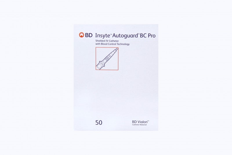 Insyte Autoguard BC Pro Peripheral IV Catheter, Straight, 24Gx0.75", 50/bx, 4bx/cs (Continental US Only) (Drop Ship Requires Pre-Approval)