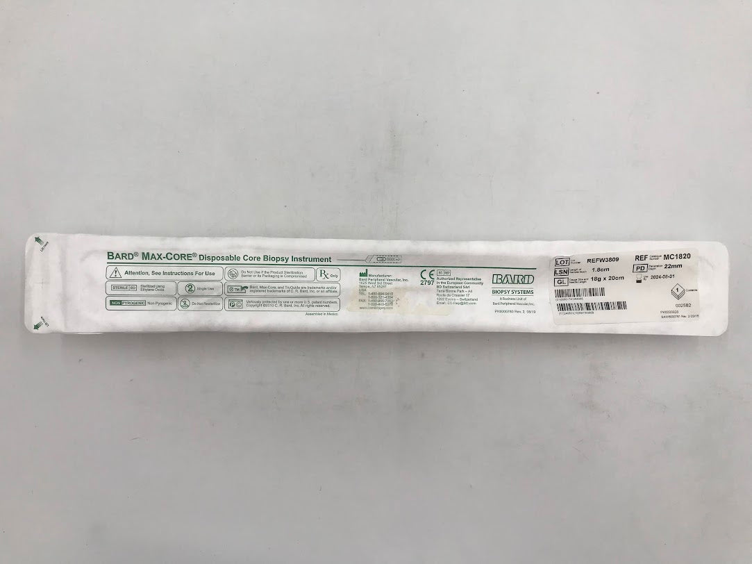 Max-Core Core Biopsy Instrument, 18G x 20cm, Disposable, 5/cs (Pricing Subject to Change without Prior Notification) (Continental US Only)