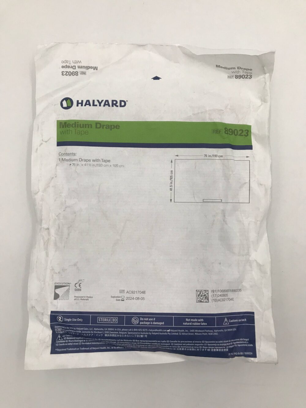 Medium Drape, 76" x 41.5", with Tape, Instrument Pad, Individually Wrapped, Sterile, 50/cs (US Only)