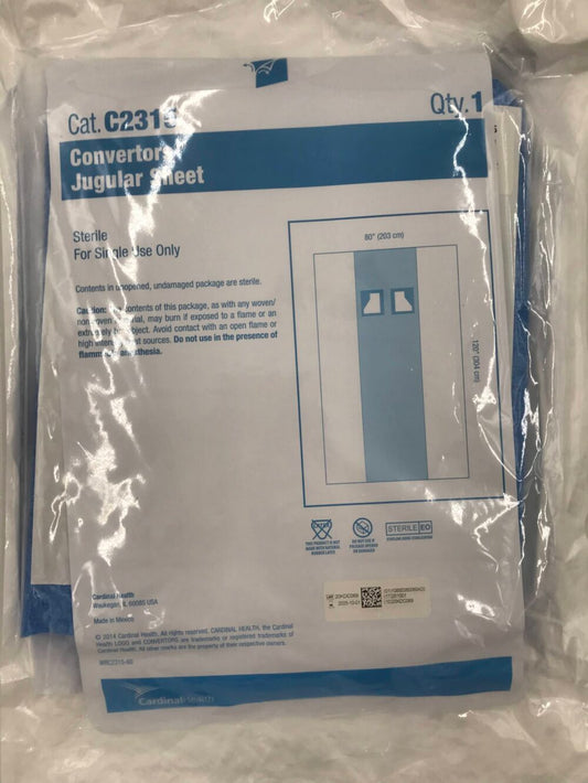 Jugular Surgical Drape, 80" x 120", Sterile, 20/cs (Continental US Only) 