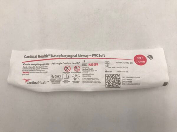 Nasopharyngeal Airway, PVC, 7.5MM, 30FR, Sterile, 10/bx, 10 bx/cs (Continental US Only)