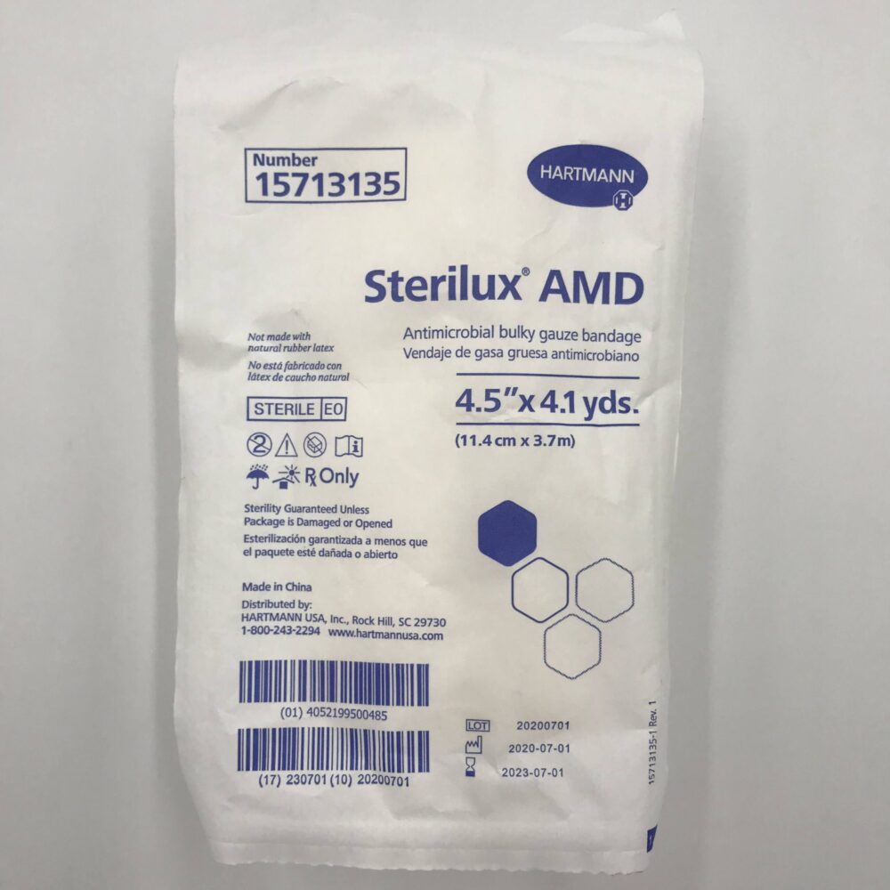 Sterilux Antimicrobial Gauze Dressing, PHMB, Benzalkonium Chloride, 4.5"  x 4.1 yd Roll, Sterile, 120/cs